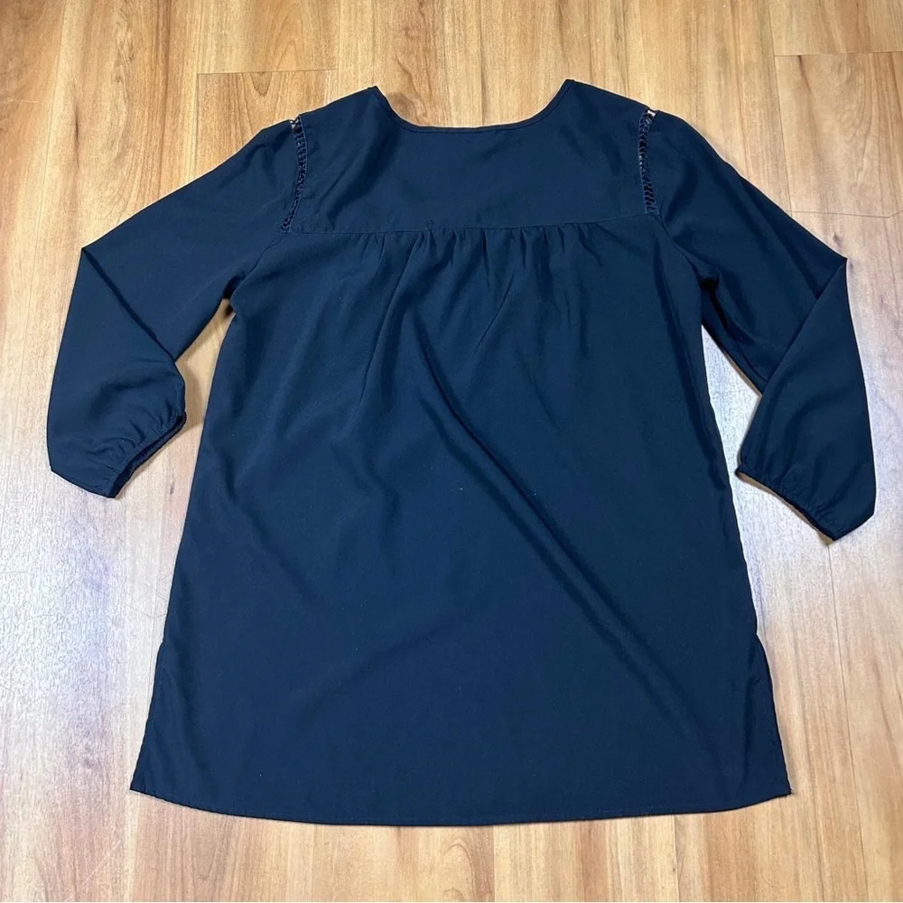 Tantrums Black Graphic 3/4 Sleeve Blouse‎